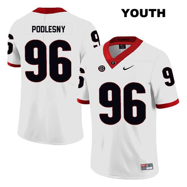 Georgia Bulldogs Youth Jack Podlesny #96 NCAA Legend Authentic White Nike Stitched College Football Jersey ECI4556RG